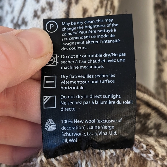 Dale of Norway Brown Wool Snowflake Full Zip Cardigan Sweater - Picture 10 of 10